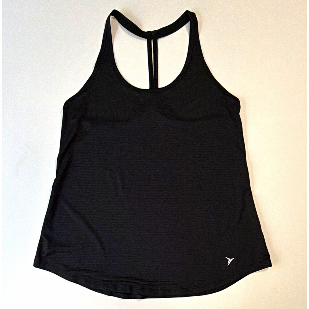 Old Navy Active Go-Dry Tank Top Women’s M Black Stretch Racerback Scoop Neck